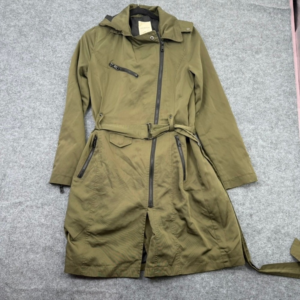 Avec Les Filles Trench Coat Women XS Green Utility Gorpcore Moto Military Chic